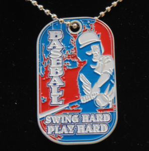 Baseball Swing Hard Play Hard Dog Tag-3056