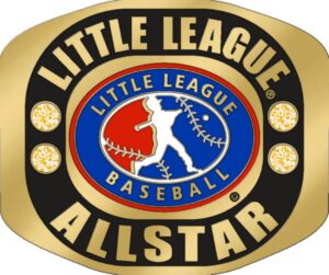 Little League ALL STAR Ring with Little League logo. Comes with 25" chain and Velvet Pouch. Size 10-3134