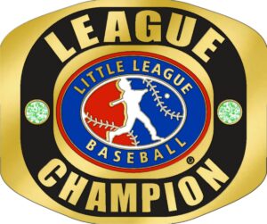 Little League LEAGUE CHAMPION Ring with Little League Logo. Comes with 25" Chain and Velvet Pouch Size- 10-3125
