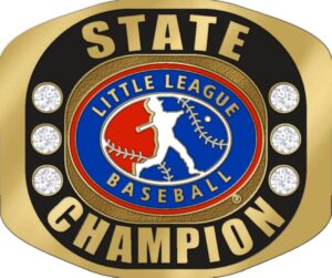 Little League STATE CHAMPION Ring with Little League Logo. Comes with 25" Chain and Velvet Pouch. Size 10-3131