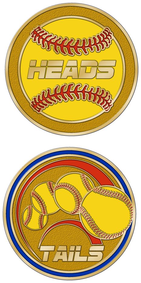 New Style Yellow Softball Umpire Flip Coin 